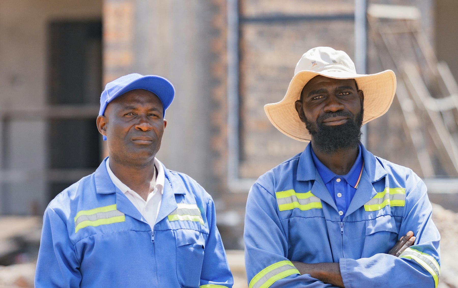 Builders working on a construction site
