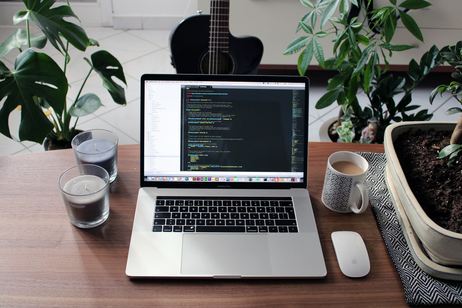 Finished website open on a laptop